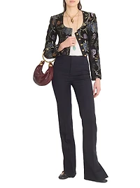 Floral Brocade Crop Jacket