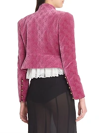 Floral Velvet Crop Jacket