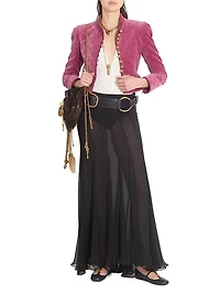 Floral Velvet Crop Jacket