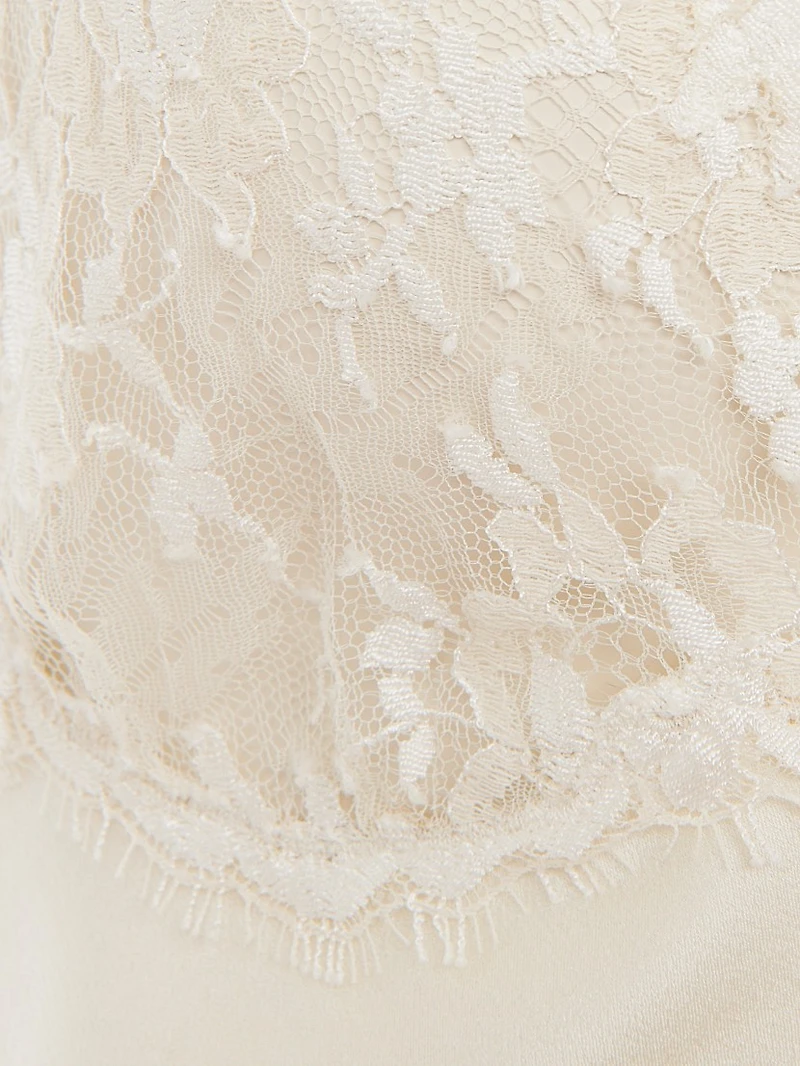 Lace-Trimmed Silk Cami