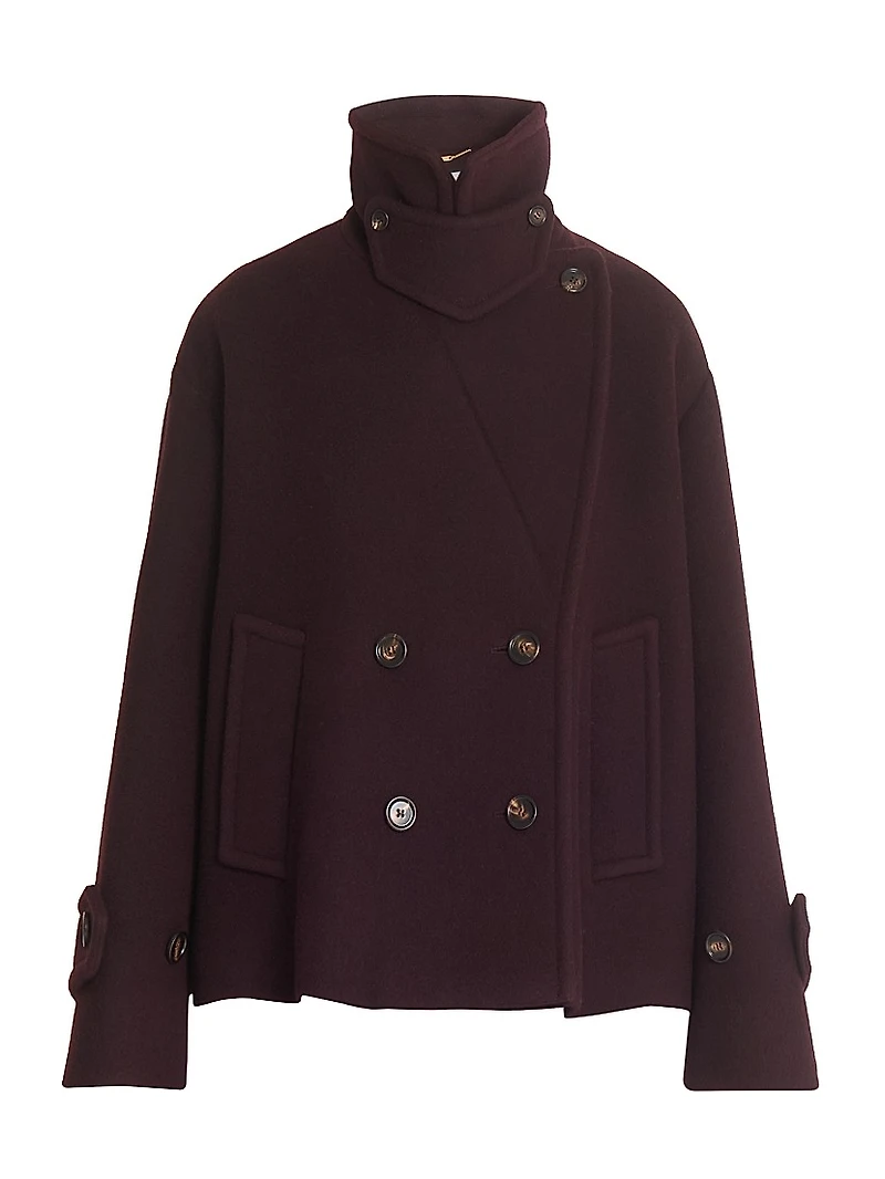 Double-Breasted Wool-Blend Coat