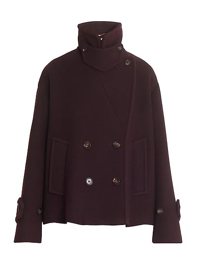 Double-Breasted Wool-Blend Coat
