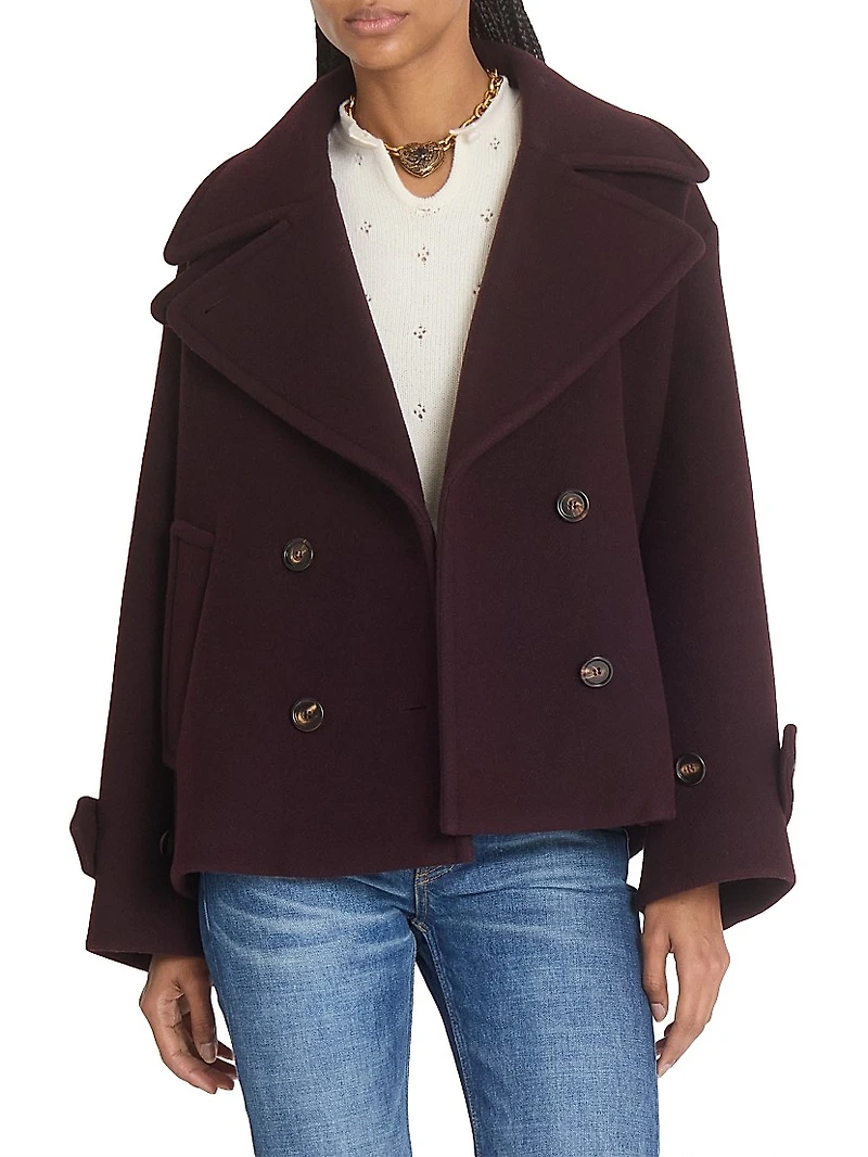 Double-Breasted Wool-Blend Coat
