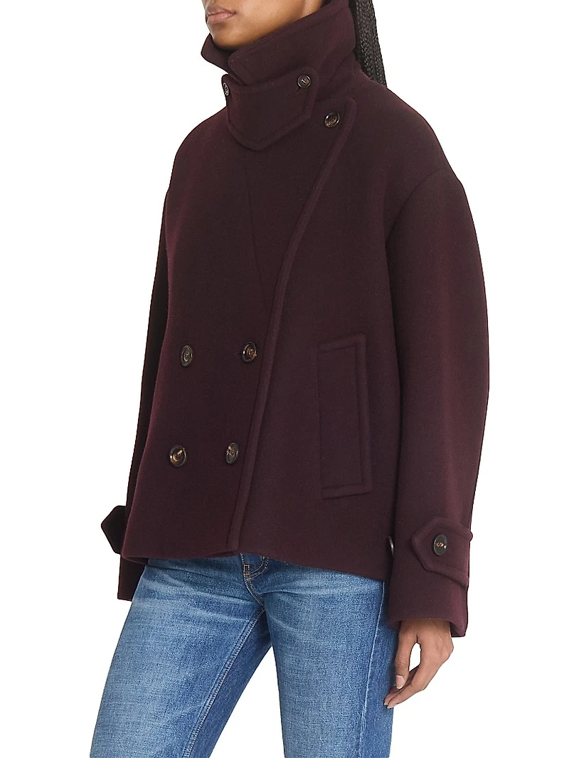 Double-Breasted Wool-Blend Coat