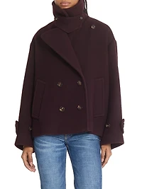 Double-Breasted Wool-Blend Coat
