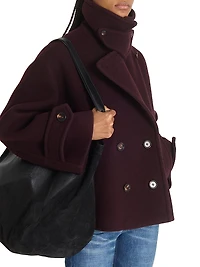 Double-Breasted Wool-Blend Coat