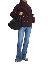 Double-Breasted Wool-Blend Coat