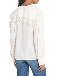 Floral Lace Silk Blouse