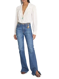 Floral Lace Silk Blouse