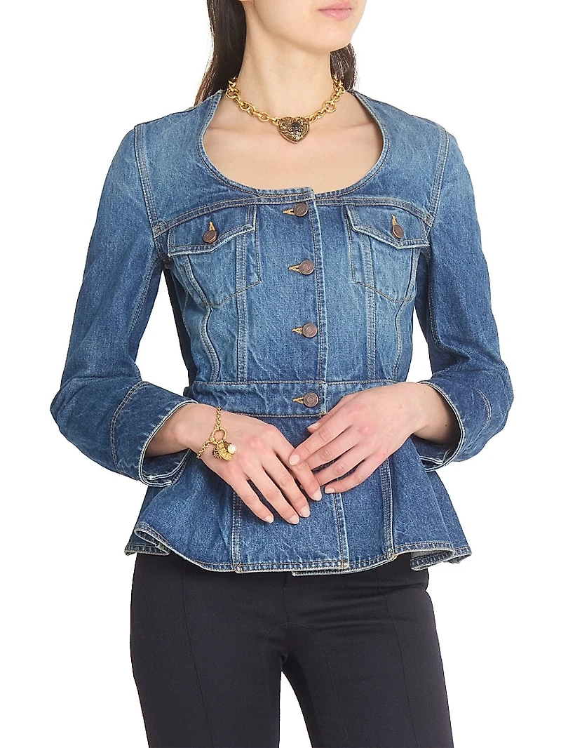 Peplum Denim Top