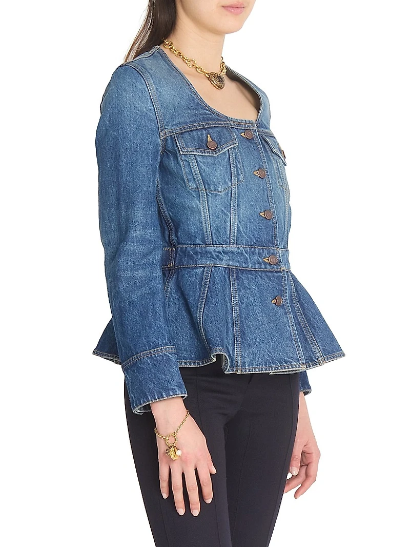 Peplum Denim Top