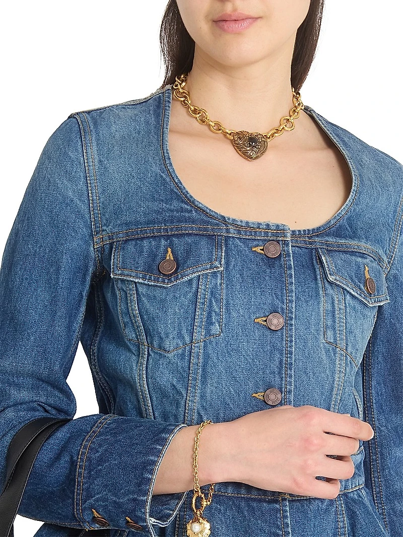 Peplum Denim Top