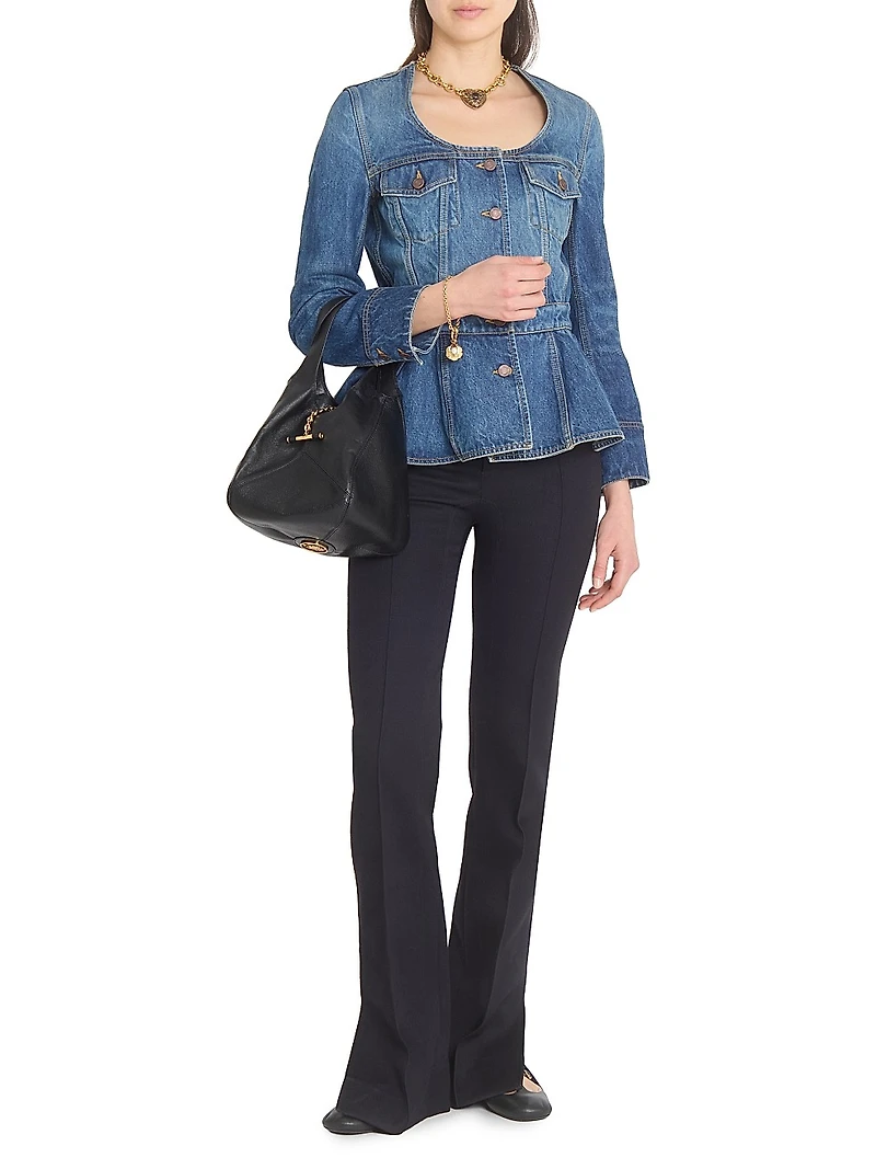 Peplum Denim Top