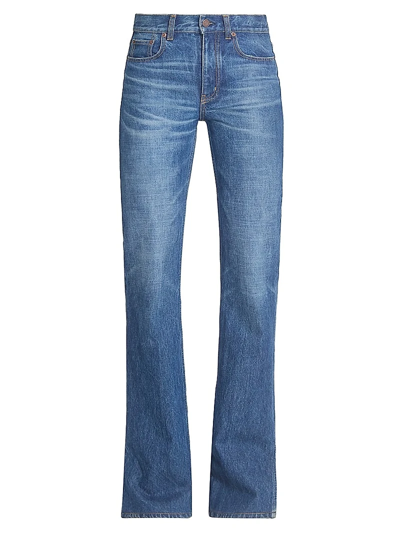 Split-Hem Straight-Leg Jeans