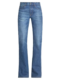 Split-Hem Straight-Leg Jeans