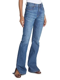 Split-Hem Straight-Leg Jeans