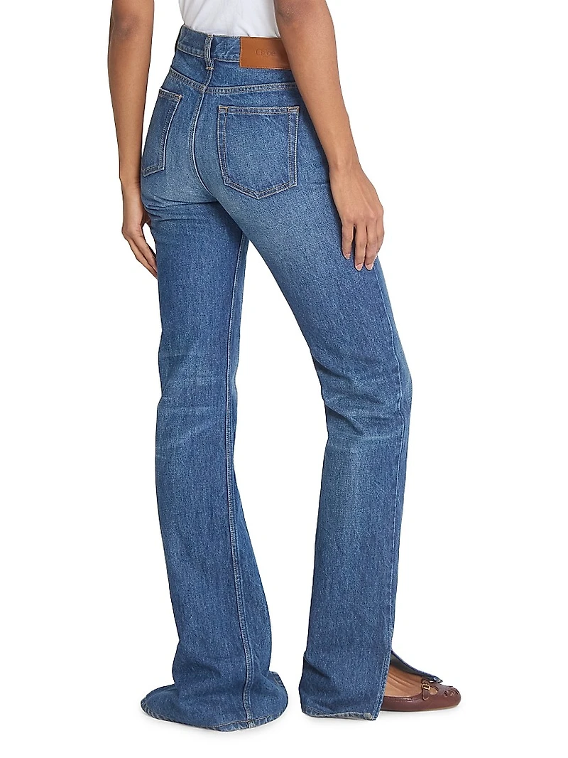 Split-Hem Straight-Leg Jeans