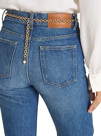 Split-Hem Straight-Leg Jeans