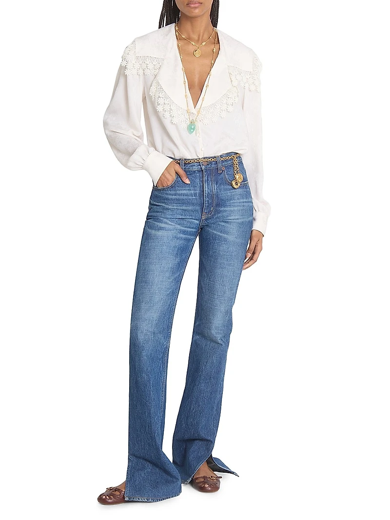 Split-Hem Straight-Leg Jeans