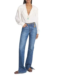 Split-Hem Straight-Leg Jeans
