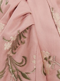 Floral-Embroidered Lace-Trimmed Jacket