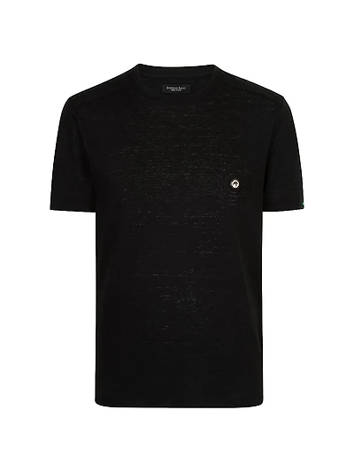 Linen T-Shirt with Metallic Detailing