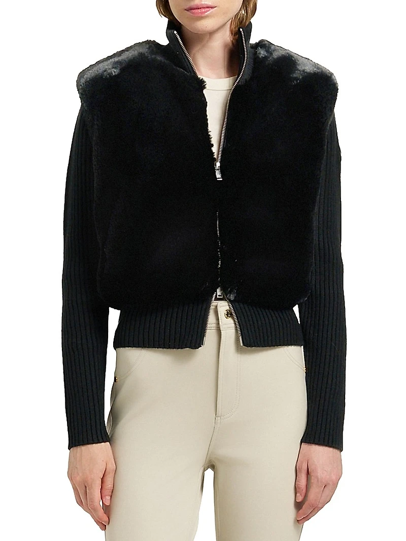 Dua Bunny Wool-Cashmere Zip Cardigan