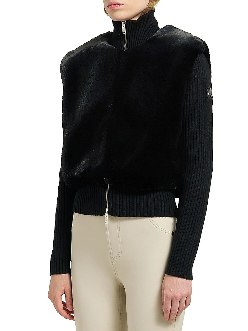 Dua Bunny Wool-Cashmere Zip Cardigan