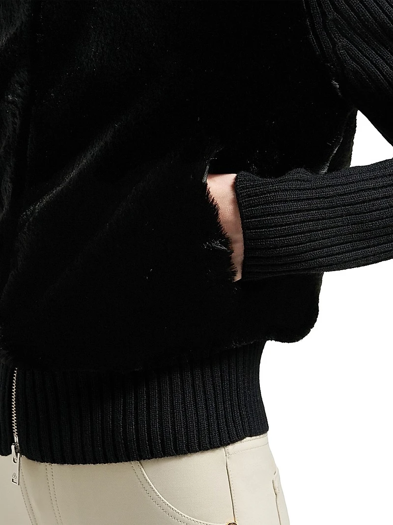 Dua Bunny Wool-Cashmere Zip Cardigan