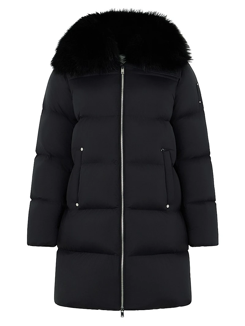 Belle Dune Faux-Fur Trim Down Jacket