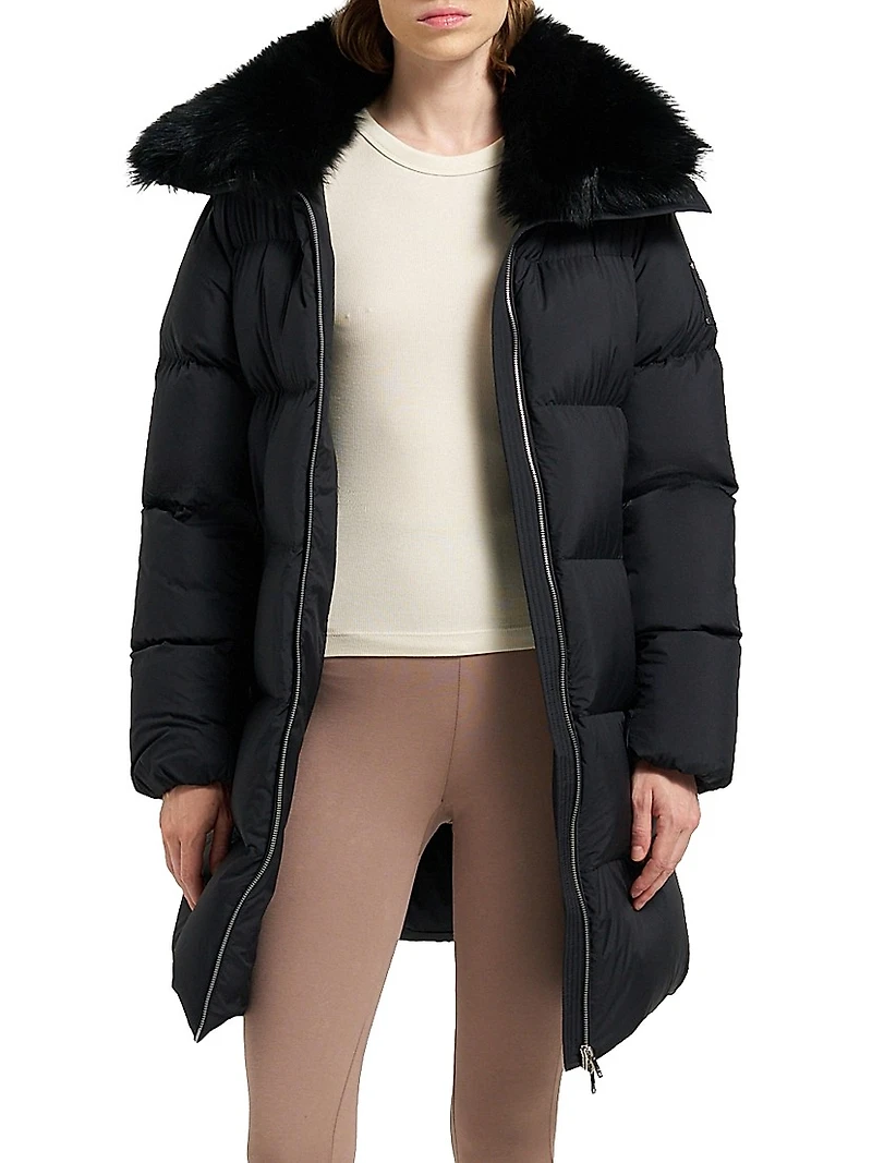 Belle Dune Faux-Fur Trim Down Jacket