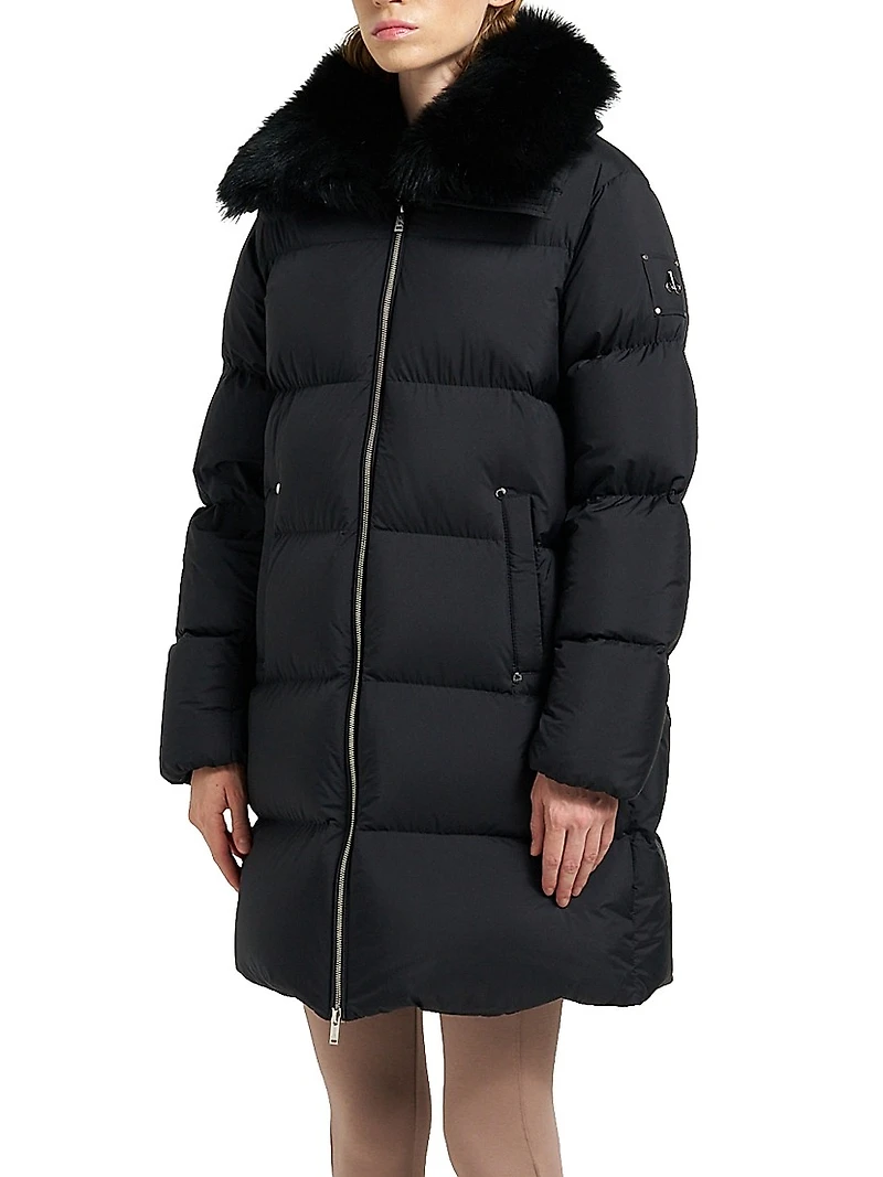 Belle Dune Faux-Fur Trim Down Jacket