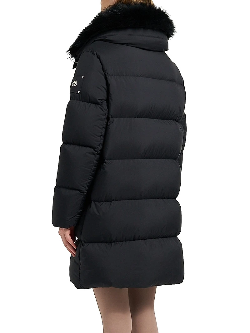 Belle Dune Faux-Fur Trim Down Jacket