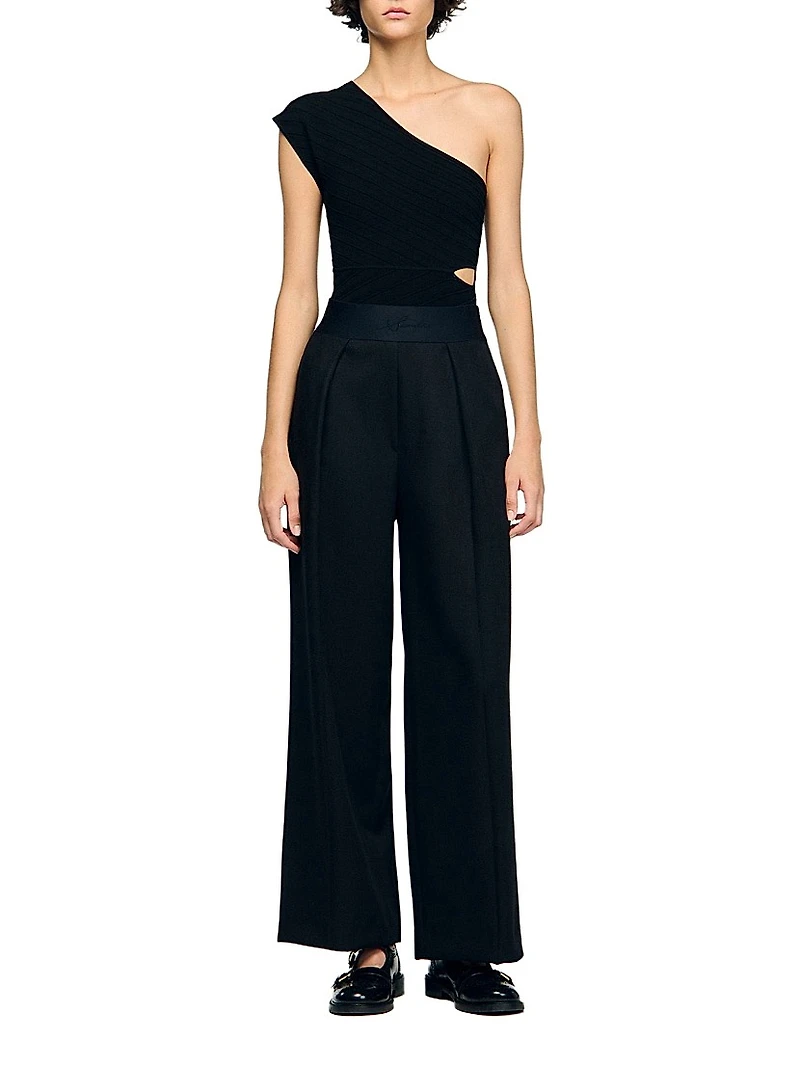 Asymmetric Knit Bodysuit