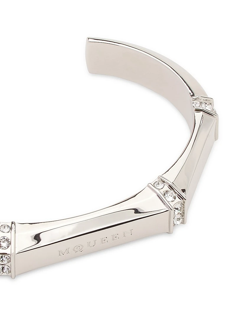 Dapper Logo Silvertone Cuff Bracelet