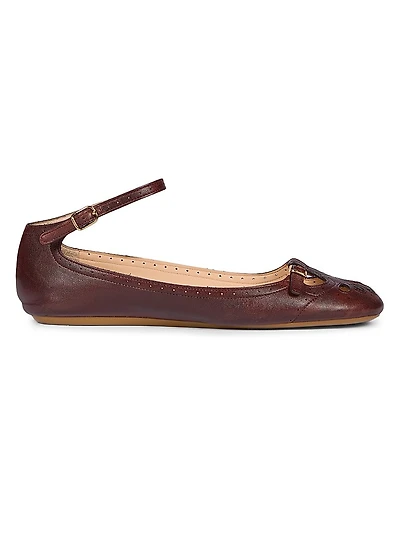 Misty Cut-Out Leather Ballet Flats