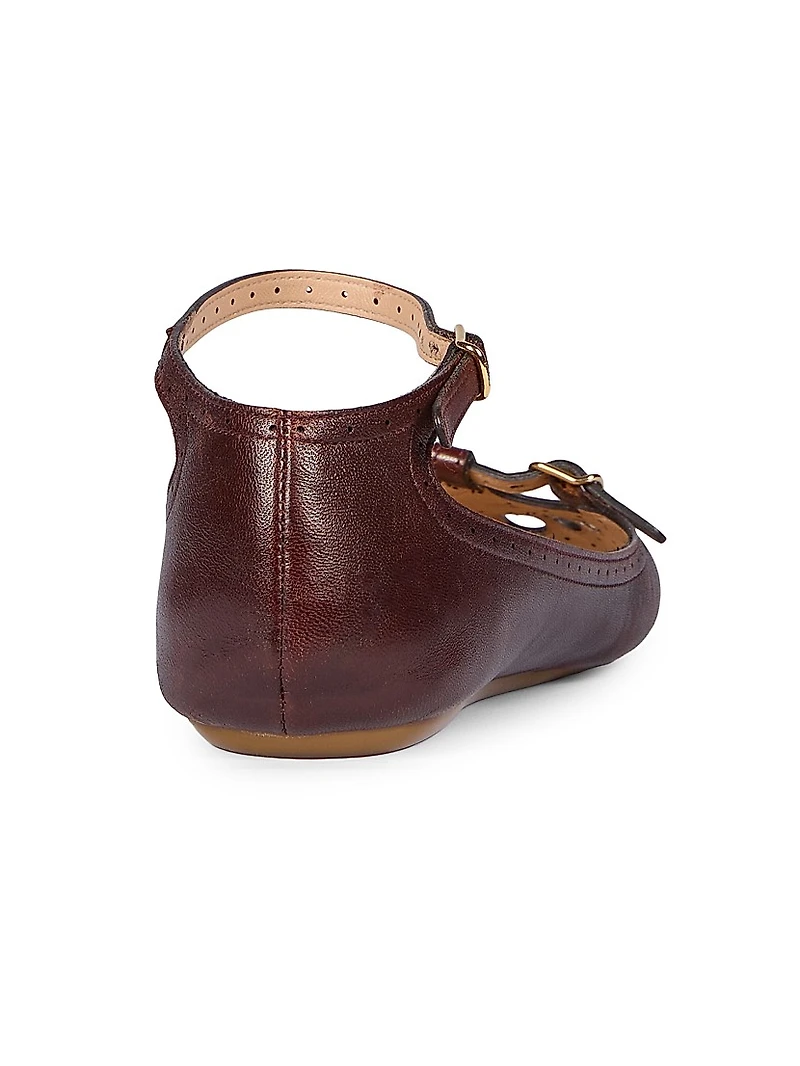 Misty Cut-Out Leather Ballet Flats