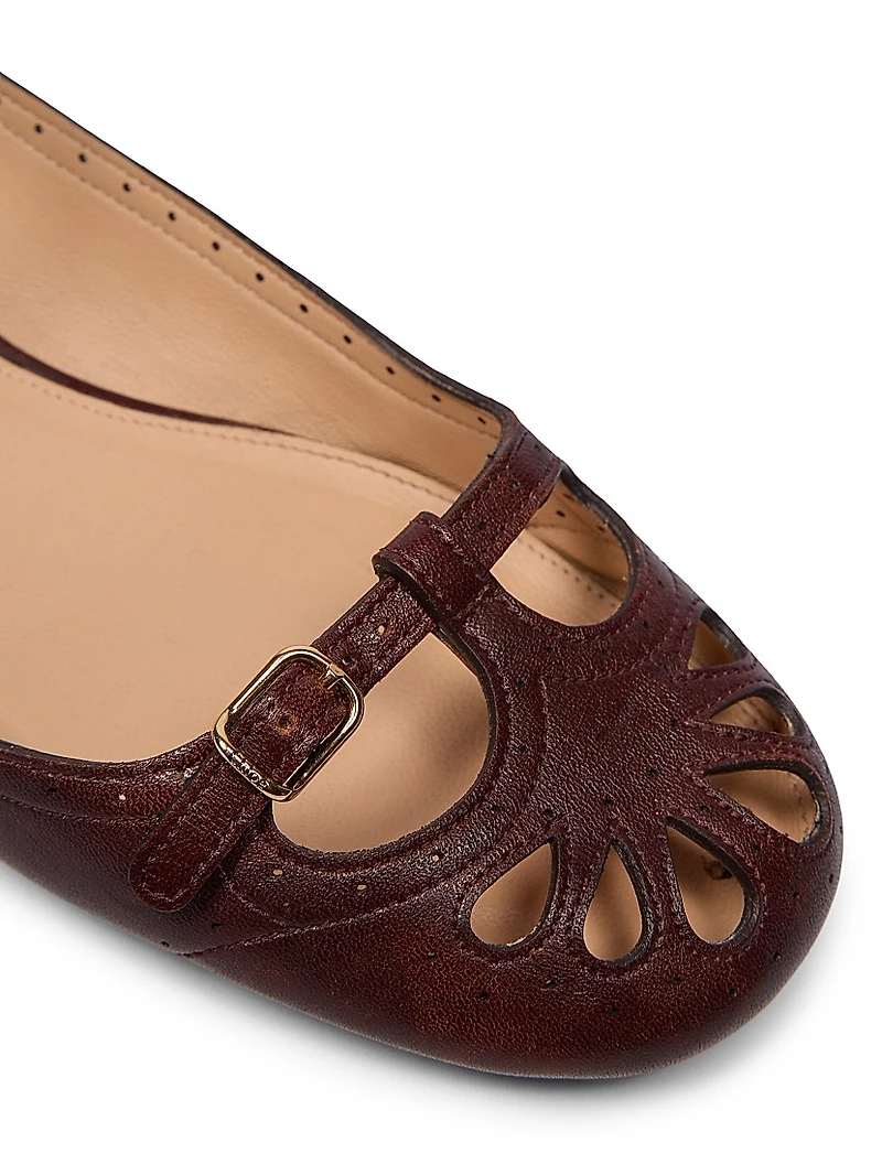 Misty Cut-Out Leather Ballet Flats