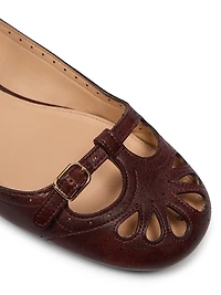 Misty Cut-Out Leather Ballet Flats