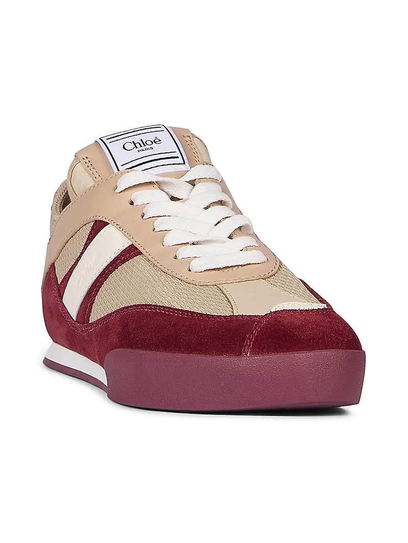 Kick Colorblocked Leather Low-Top Sneakers