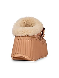 Nama Shearling-Trim Suede Mules
