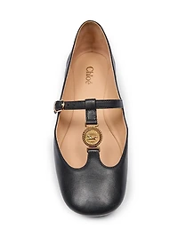 Leonore Leather T-Strap Ballet Flats