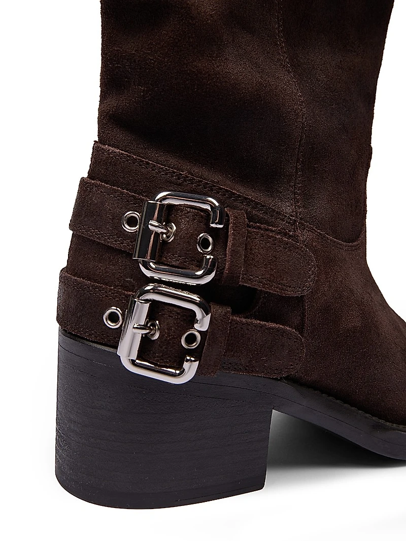 Dakota Buckle-Detail Leather Boots