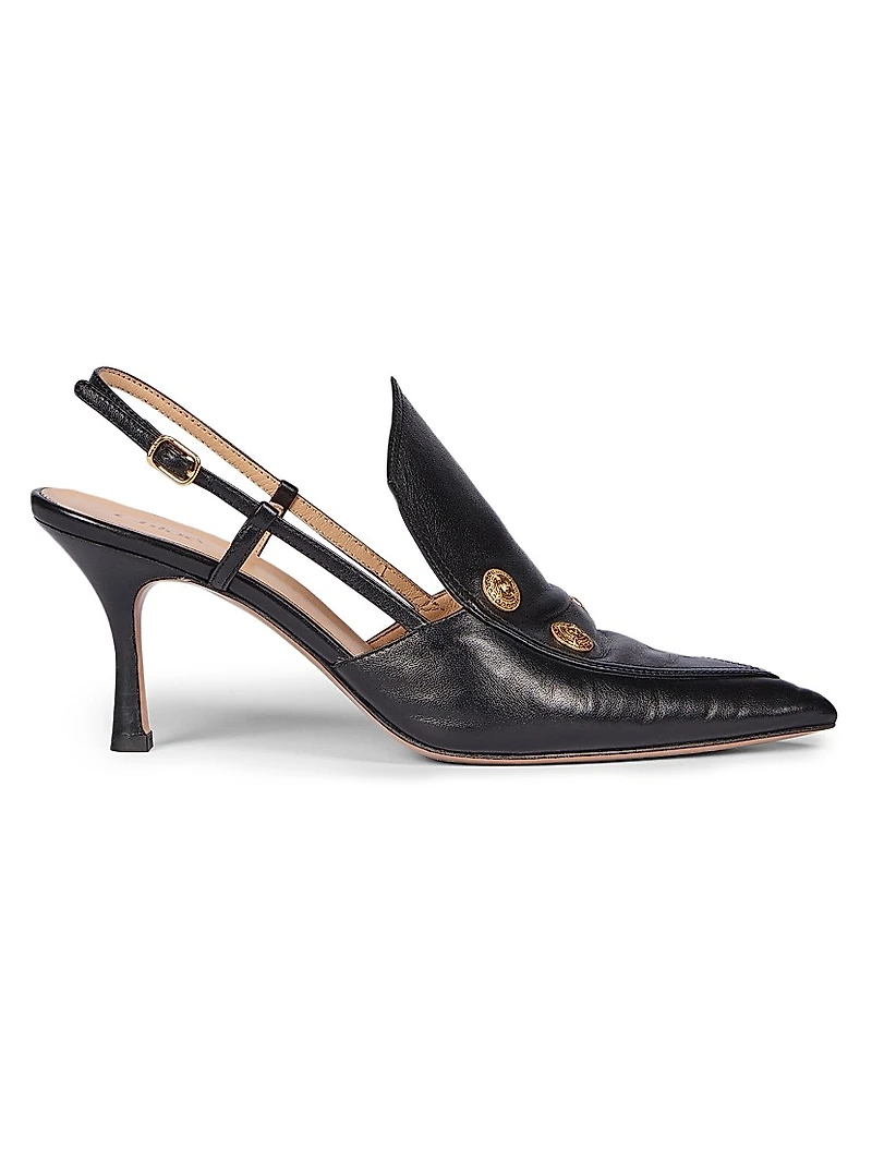 Agnes Leather Slingback Mules