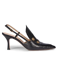 Agnes Leather Slingback Mules
