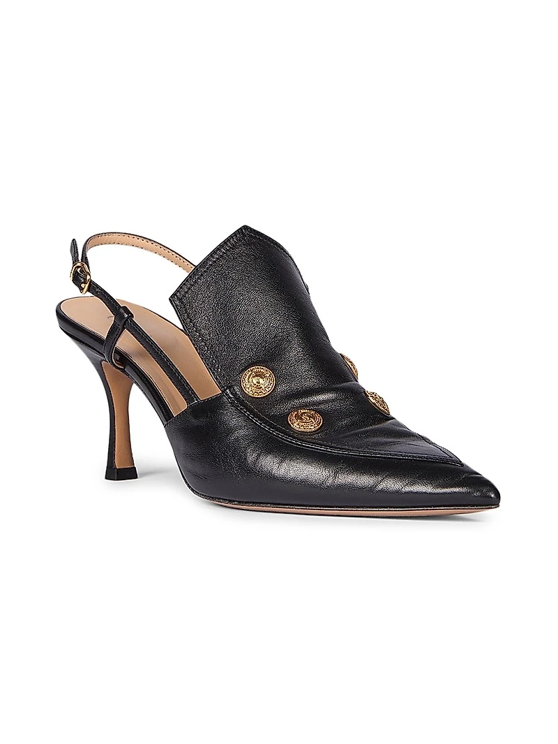 Agnes Leather Slingback Mules