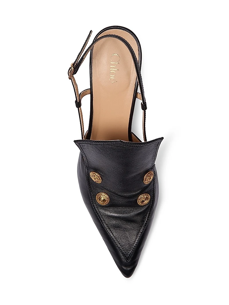Agnes Leather Slingback Mules