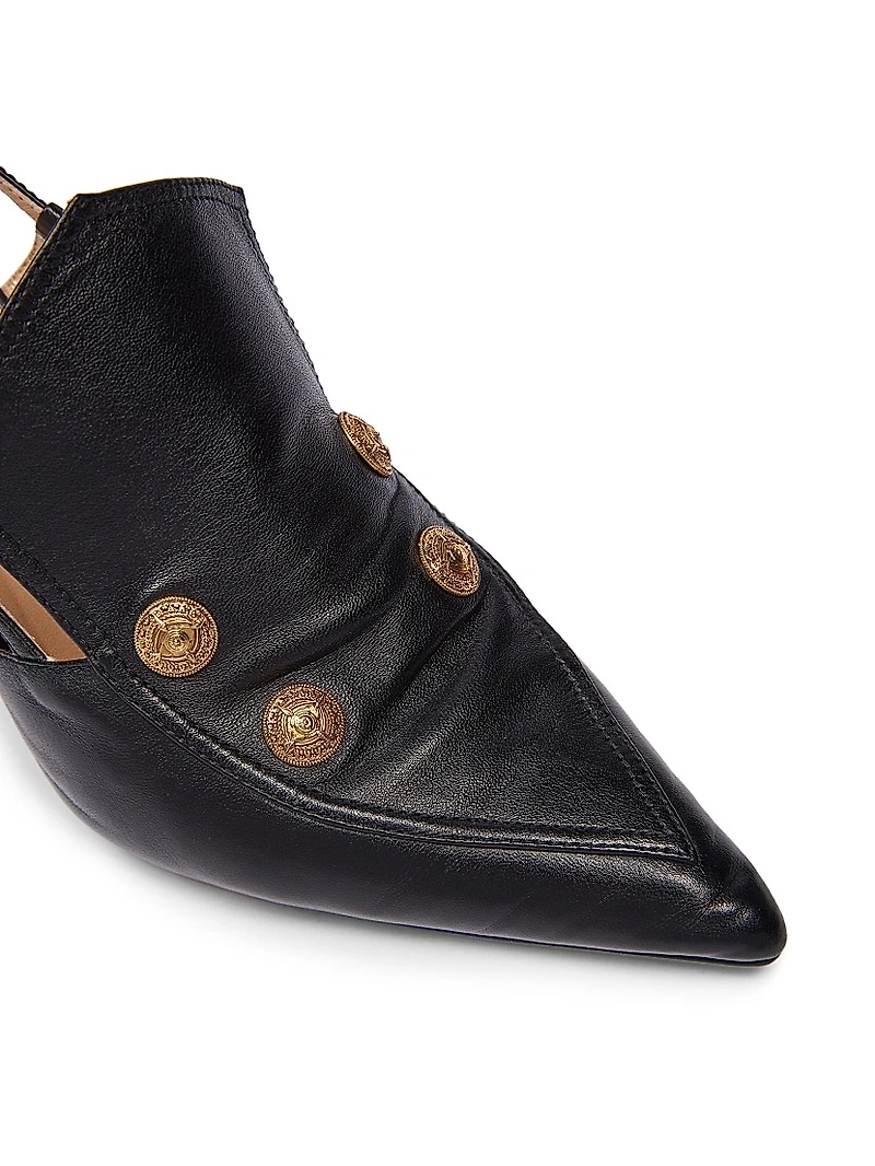 Agnes Leather Slingback Mules