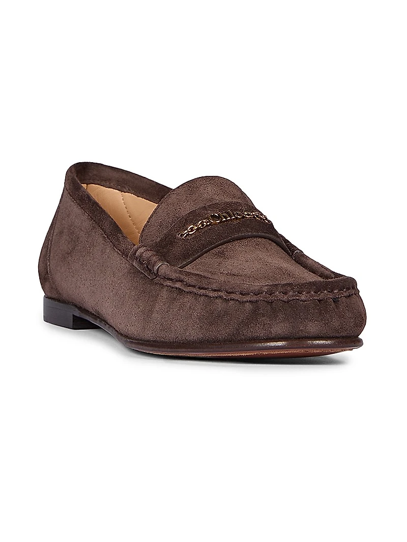 Logo Suede Loafers