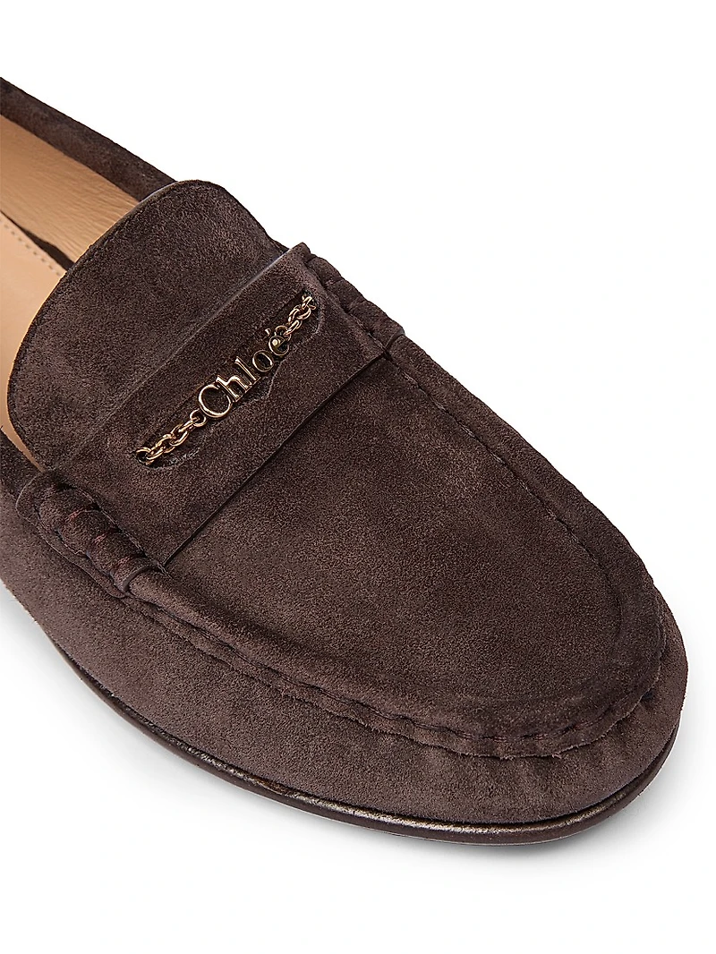 Logo Suede Loafers